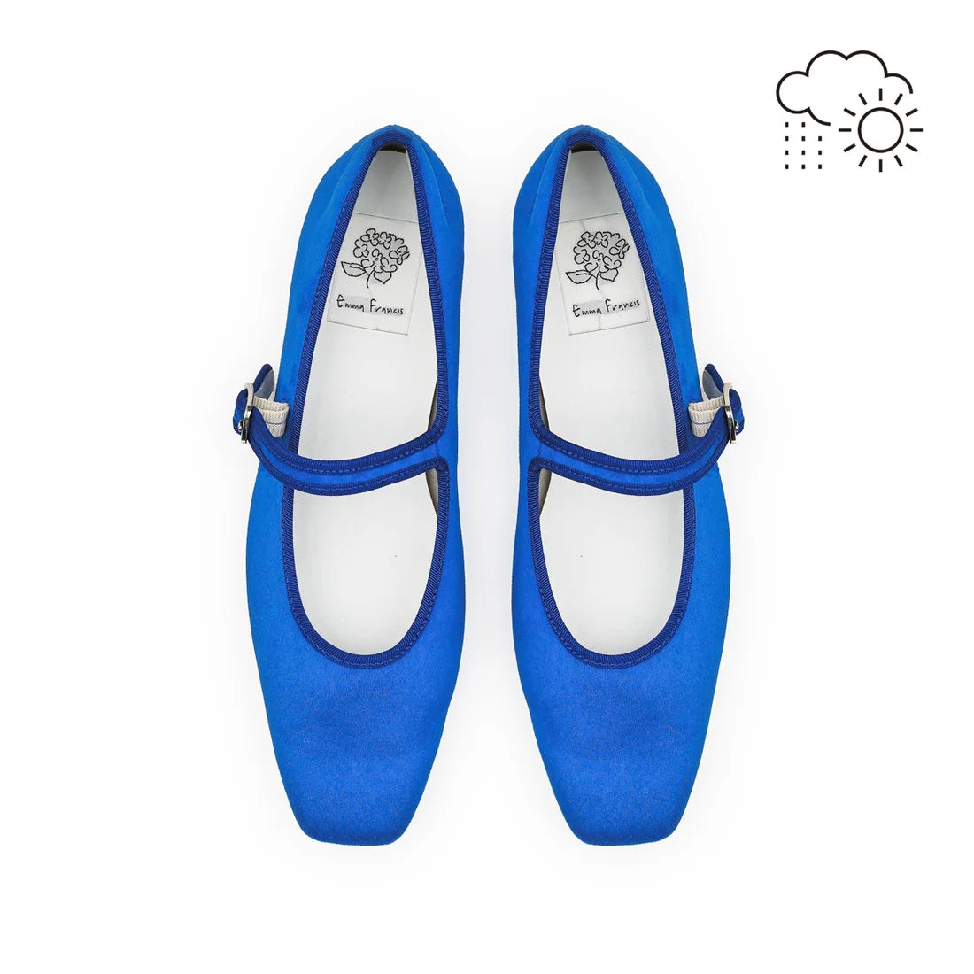 【新品預訂】日本製Emma Francis  防撥水方頭瑪麗珍（藍色絨面）(2001g S120)