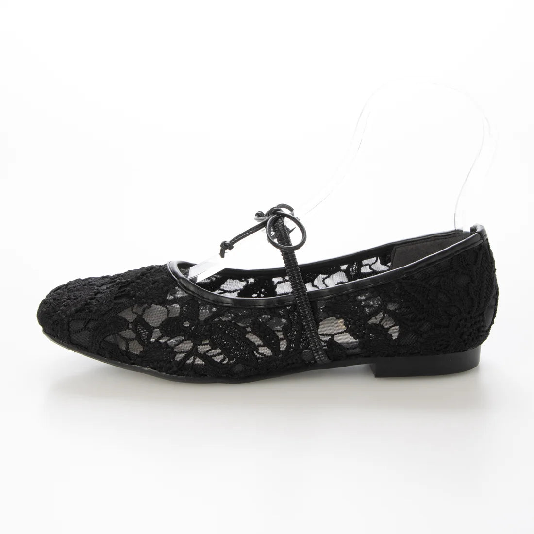 【新品預訂】日本製 Launa Lea 花卉蕾絲漁網芭蕾舞鞋 (B7612A)(黑色 / Black Z)