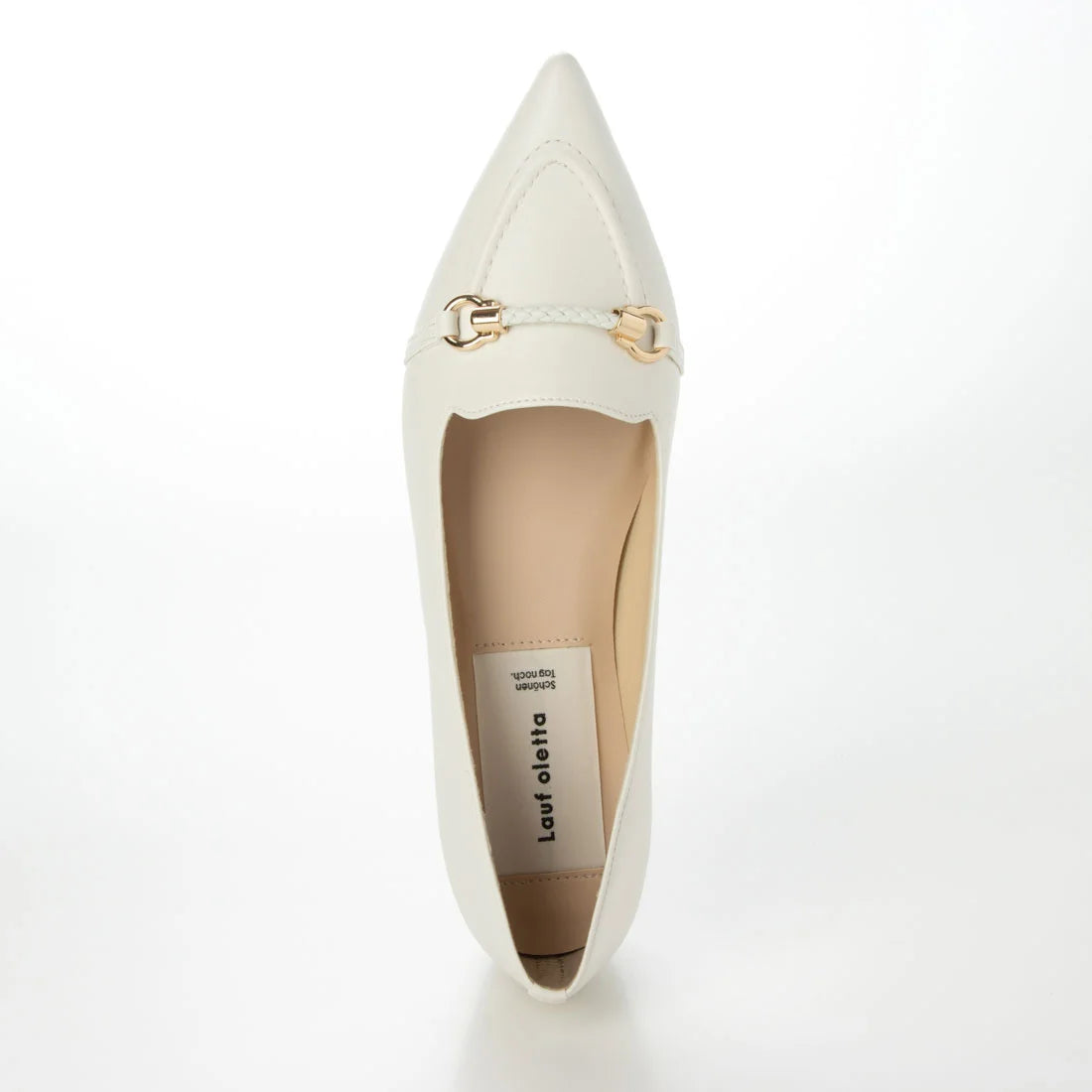 【新品預訂】日本製 Lauf Oletta [All Weather] 全天候軟皮革編織繩平底鞋（LRP146 WHITE） (白色)