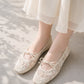 【新品預訂】日本製 Launa Lea 花卉蕾絲漁網芭蕾舞鞋 (B7612A)(象牙色 / Ivory Z）