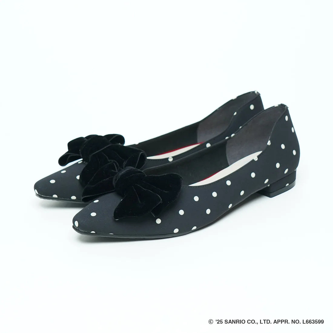 【限定品預訂】售完即止【HELLO KITTY × Launa lea 特別聯名】日本製蝴蝶結平底鞋 (460K)(黑色/Black Z/C)