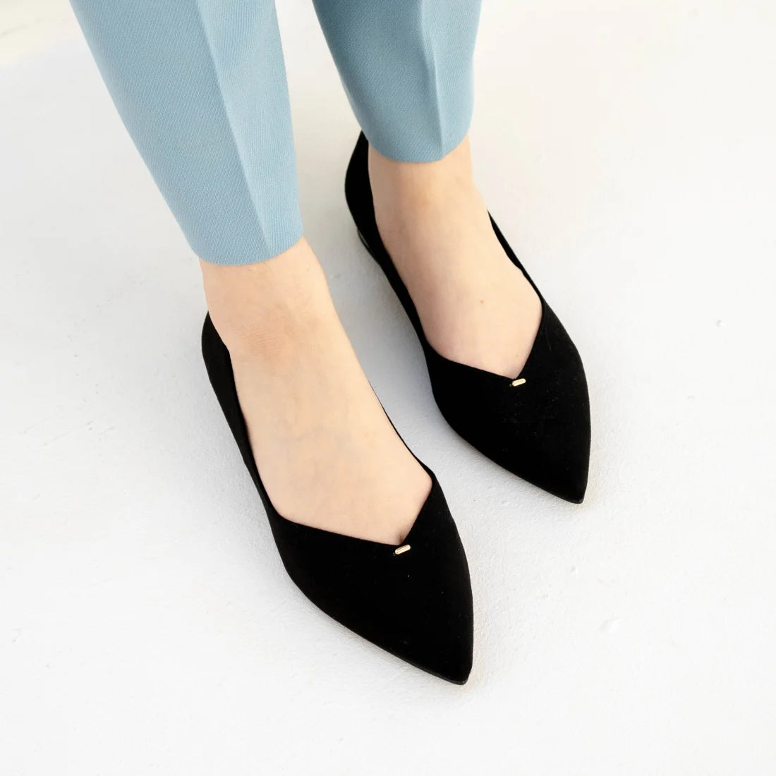 日本製 Launa lea 側切平跟高跟鞋 (492) ( 黑色／Black )