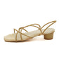 【新品預訂】日本製 Launa Lea 3.5cm踭交叉線帶涼鞋 (626)(杏色 Z/C / Beige Z/C)