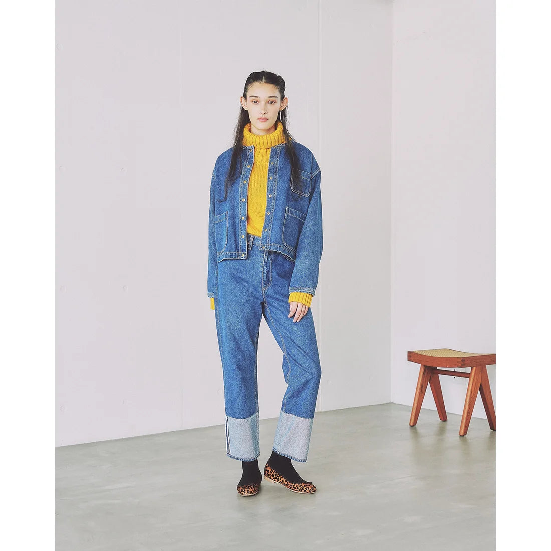 【新品預訂】日本製【珍珠色調防水】Emma Francis 真皮 圓頭平底芭蕾舞鞋(02b-L H328)(Leopard pattern Harako leather)（レオパード柄 ハラコレザー）