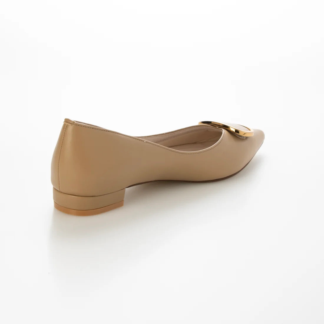 【新品預訂】日本製 Lauf Oletta [All Weather] 全天候 防水尖頭金扣平底鞋（LRH127 Beige) (杏色)