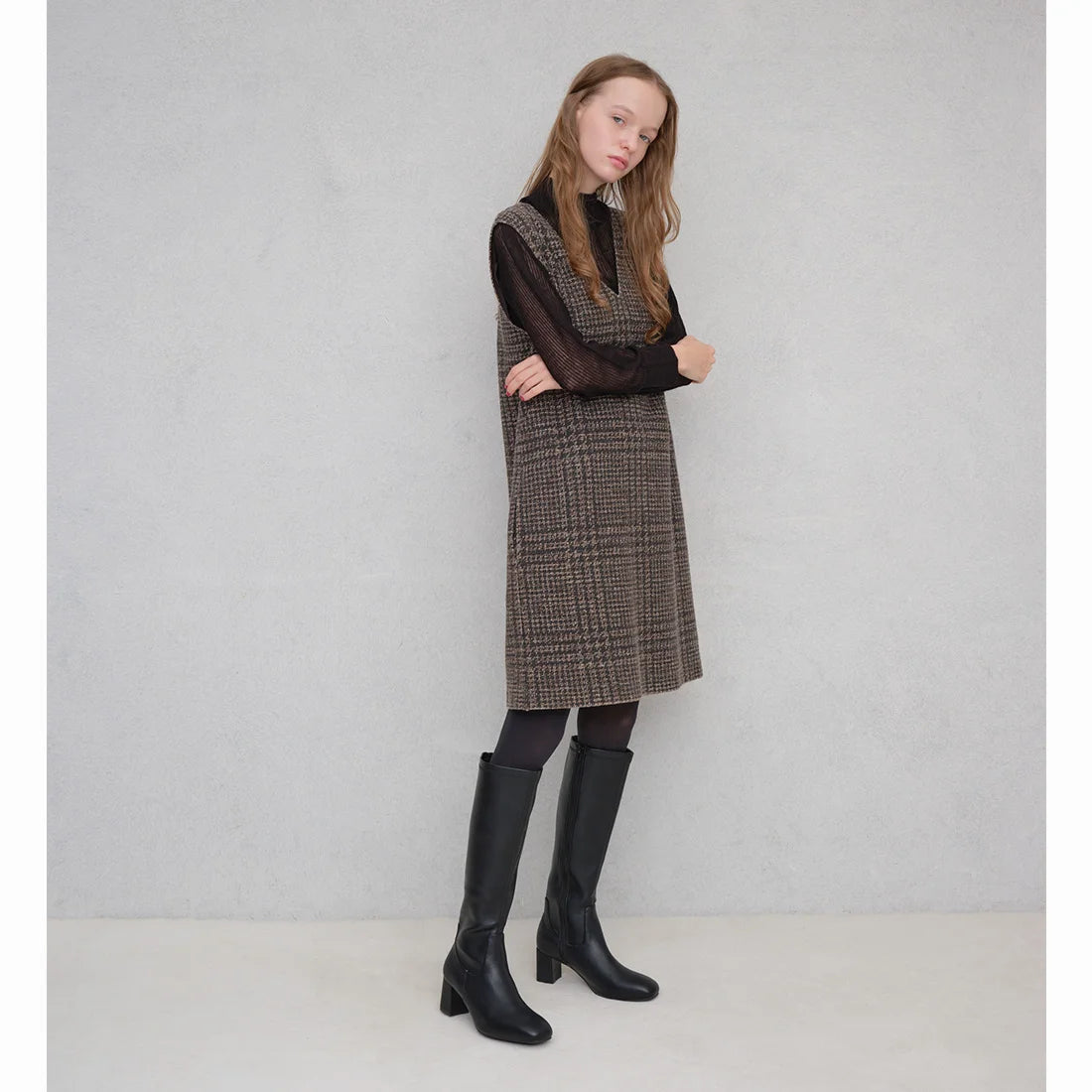 Launa lea 方頭彈性長靴 (S140) (Black)