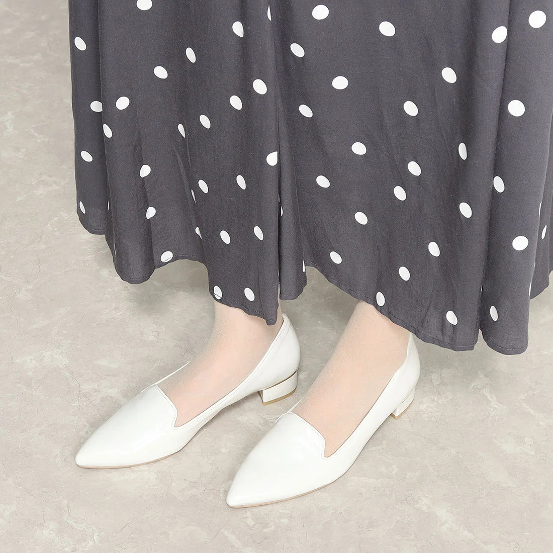 日本製 Launa lea 粗跟歌劇高跟鞋 (R9015) IVORY