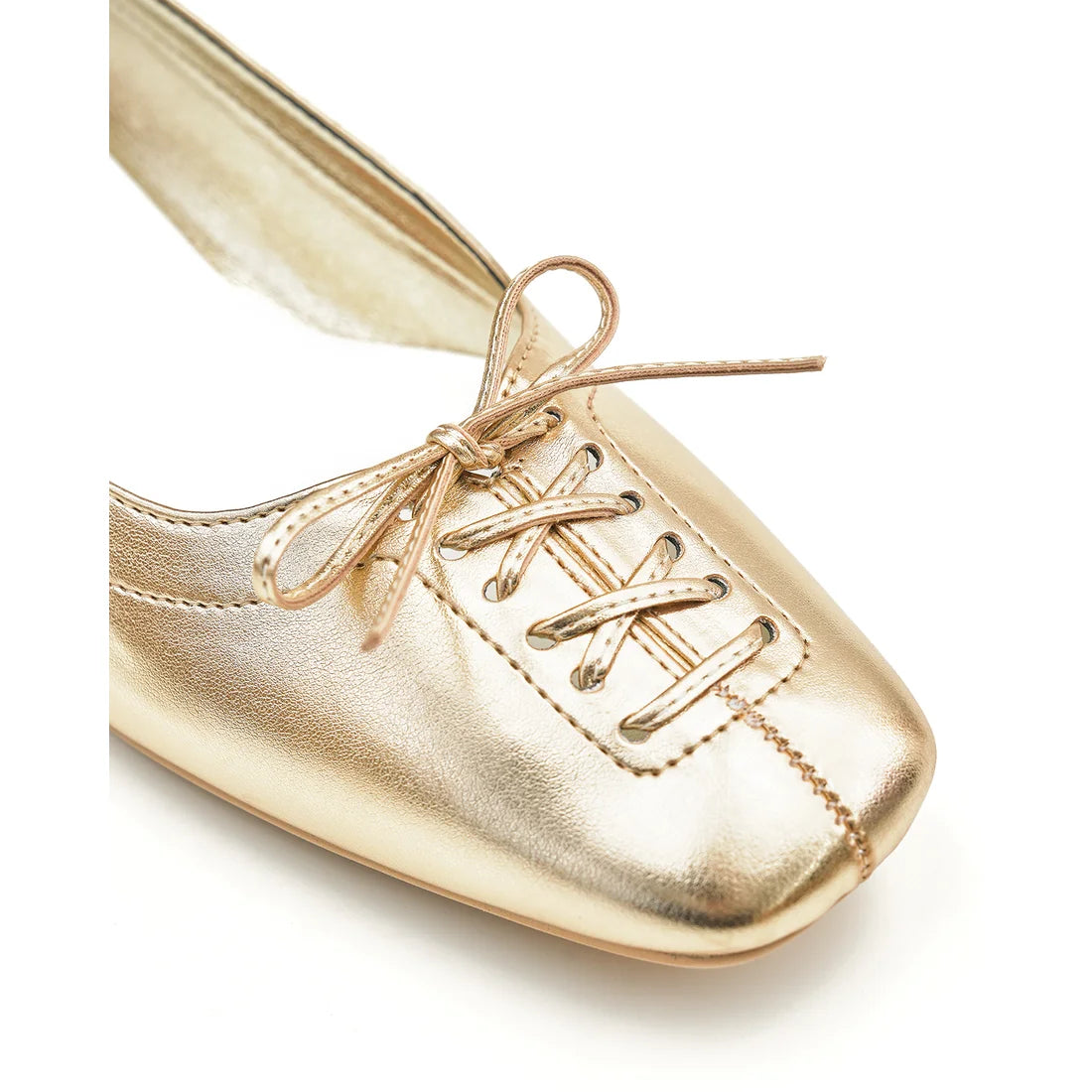 【新品預訂】日本製Emma Francis  綁帶蝴蝶結平底鞋（金色）(03ab-M 165)