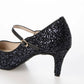 Launa lea 日本製 7cm Glitter 尖頭 Mary Jane 深藍色高跟鞋 575 navy