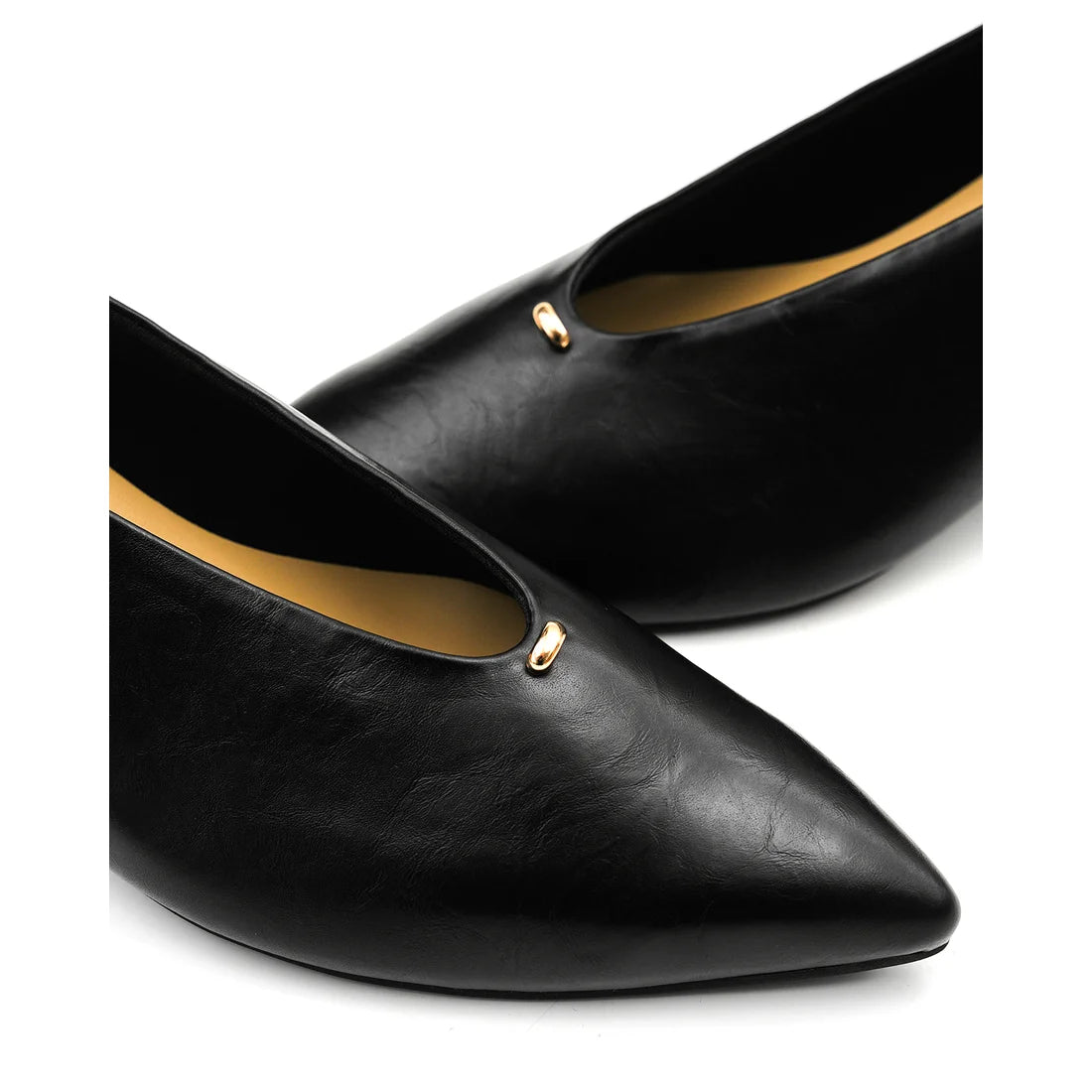 【新品預訂】日本製Emma Francis 4.5cm踭金色小配件柔軟高跟鞋 （黑色光滑）(4502a-P 101)