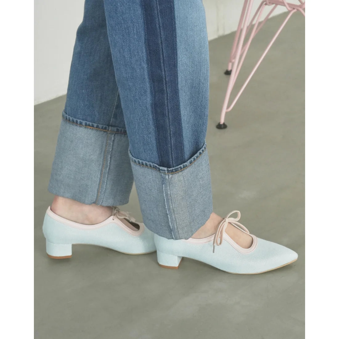 【新品預訂】日本製Emma Francis  3cm踭 經典蝴蝶結高跟鞋（藍色）(3002g-Z 120)