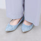 【新品預訂】日本製 Launa lea 閃耀亮片尖頭芭蕾鞋 ( B4601A ) (淺藍色 Z / L Blue Z )