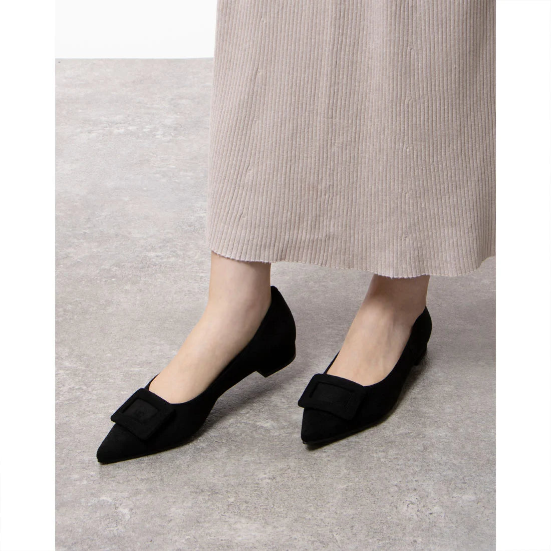 日本製 Launa lea 扣尖頭高跟鞋 (459A) (黑色 S / Black S )