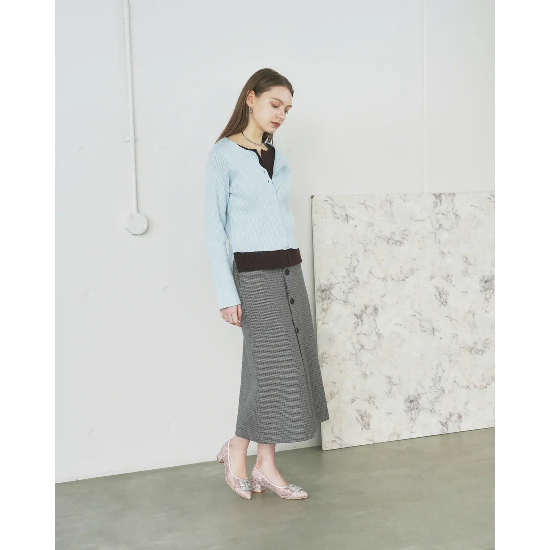 【新品預訂】日本製Emma Francis 4cm跟 寶石扣 薄紗蕾絲高跟鞋 (粉色薄紗 ) ( 4003b-T 144 )