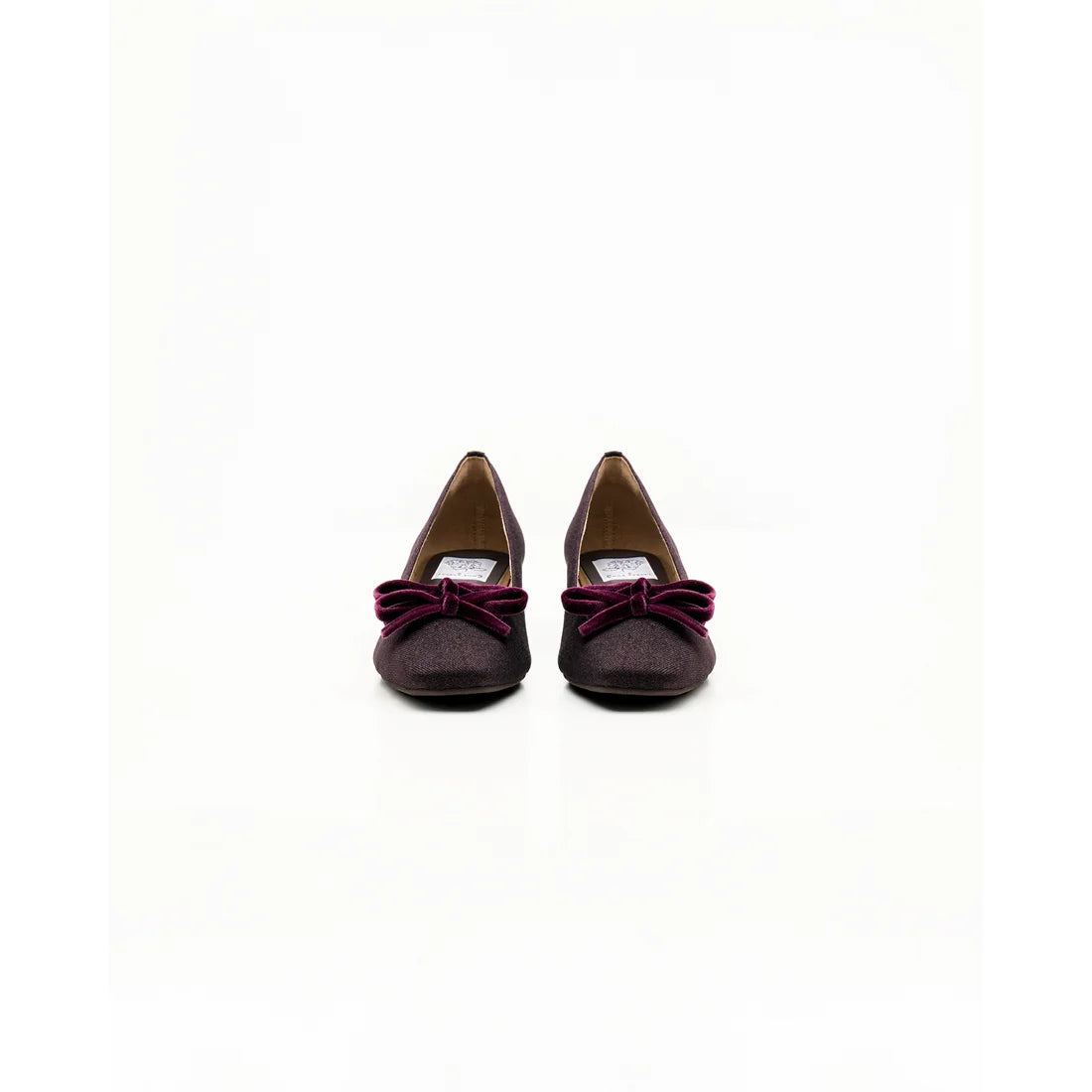 【新品】日本製Emma Francis   蝴蝶結3cm方頭高踭鞋（葡萄酒 絨面革）(3004a-S 138) Wine