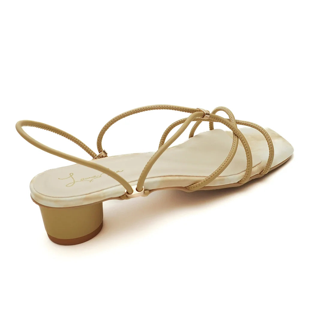 【新品預訂】日本製 Launa Lea 3.5cm踭交叉線帶涼鞋 (626)(杏色 Z/C / Beige Z/C)