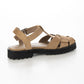 【新品預訂】日本製 Lauf Oletta T型帶3cm厚底絨面涼鞋 (LP148 Beige-S)(杏色)
