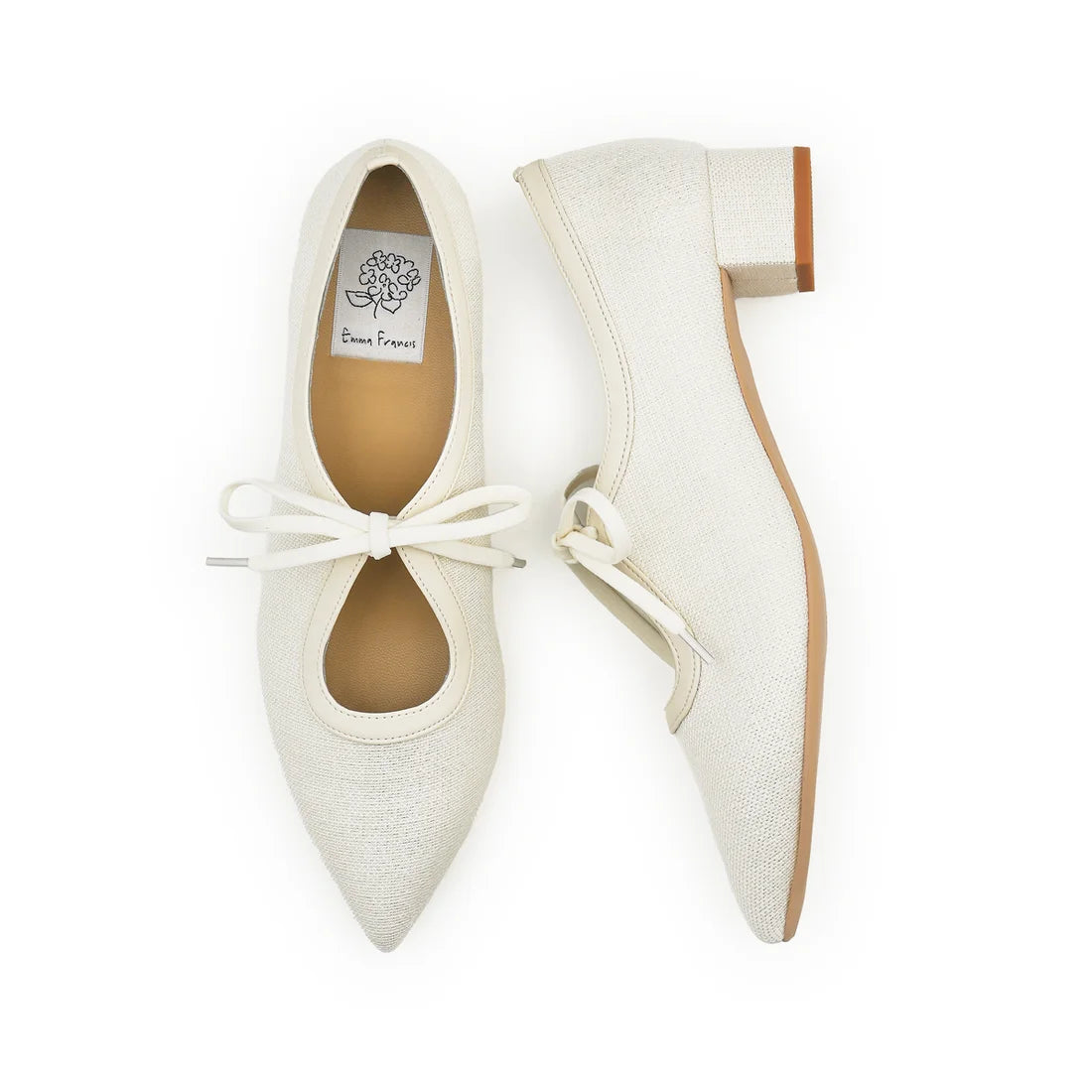 【新品預訂】日本製Emma Francis  3cm踭 經典蝴蝶結高跟鞋（象牙色）(3002g-Z 177)