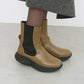【新品預訂】日本 Lauf Oletta 4cm 輕質厚底側高短靴 (L156 Khaki)(卡其色)
