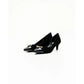 【新品】日本製Emma Francis   金色蝴蝶結 5cm 高跟鞋（黑色 絨面革）(5001b-S 101) BLK