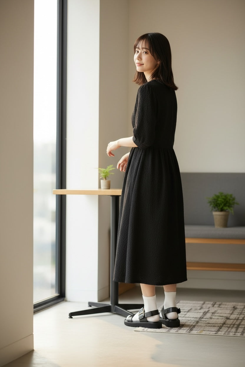 【新品預訂】日本製 Launa Lea 雙皮帶金屬3.5cm厚底涼鞋(630)(深棕色 / D Brown）