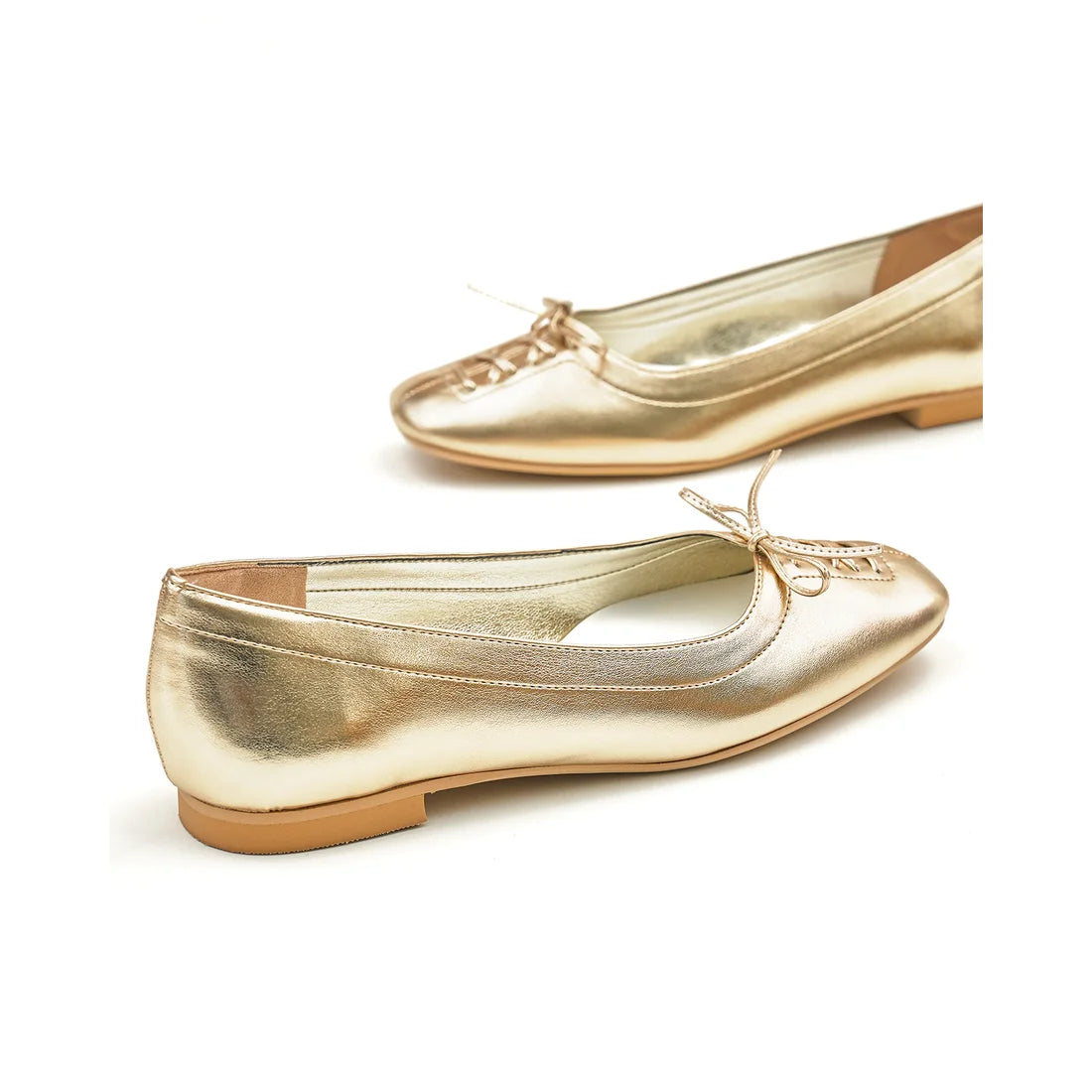 【新品預訂】日本製Emma Francis  綁帶蝴蝶結平底鞋（金色）(03ab-M 165)