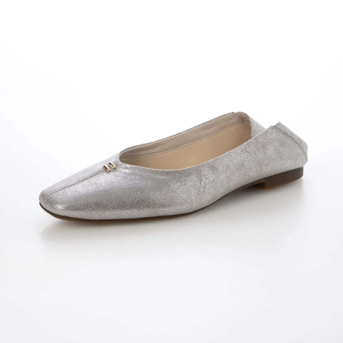 【新品預訂】日本製 Lauf Oletta 簡約金色配件踩踭平底鞋 (LH103 Silver-S) (銀色)