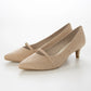 【新品預訂】日本製 Launa Lea 5cm踭高迷你金屬圖案高跟鞋 (610) (淺杏色 S / L Beige S)