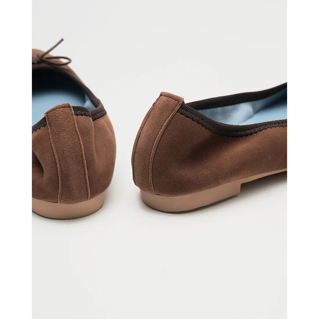 日本製【珍珠色調防水】Emma Francis 真皮 尖頭平底芭蕾舞鞋(01b-L S104)(Brown leather suede) （ブラウン レザースエード）