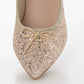 【新品預訂】日本製 Launa lea 閃耀亮片尖頭芭蕾鞋 ( B4601A ) (粉杏色 Z / PK Beige Z )