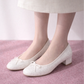【新品預訂】日本製 Launa lea 3.5cm 踭圓頭跟芭蕾高跟鞋 ( B5601A ) (白色/White)