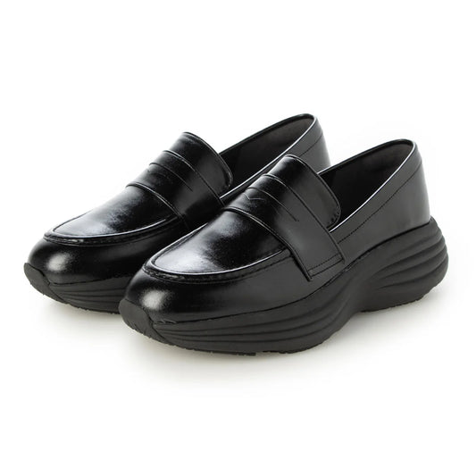 【新品預訂】日本潮牌Lucida 日本製 黑色 Biham Light 輕盈4.5cm厚底樂福鞋 (LC-5000 BLK )