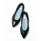日本製【珍珠色調防水】Emma Francis 真皮 尖頭平底芭蕾舞鞋(01b-L M101)(Black Leather Mylar) （ブラック レザーマイラー）