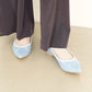 日本製 Launa lea 蝴蝶結尖頭啞面芭蕾晴雨鞋( RB4001A ) (淺藍色/L Blue)