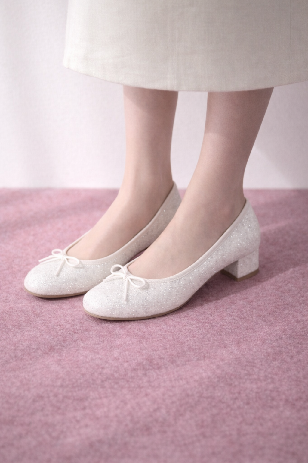 【新品預訂】日本製 Launa lea 3.5cm 踭圓頭跟芭蕾高跟鞋 ( B5601A ) (白色/White)