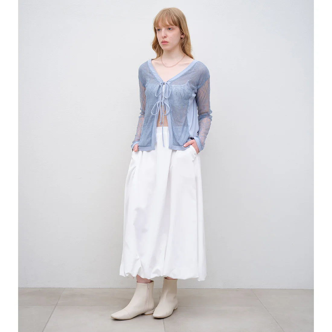 【新品預訂】日本製 Launa Lea 晴雨兩用彈力方頭短靴 (R9024) ( 象牙色 / Ivory )