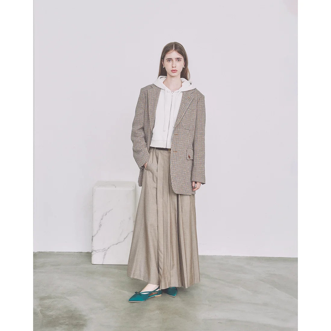 【新品預訂】日本製Emma Francis 緞面側平底鞋（綠色）( 07f-ST 111) Green