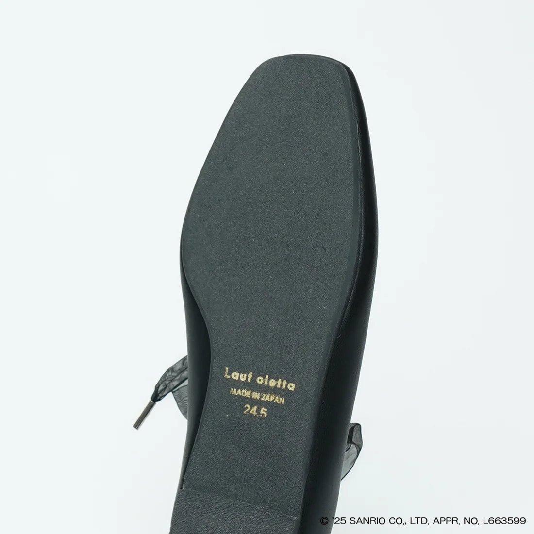 【限定品預訂】售完即止【KUROMI × Lauf oletta 特別聯名】日本製  防水 柔軟繫帶芭蕾鞋 (LRH106 Black) (黑色)