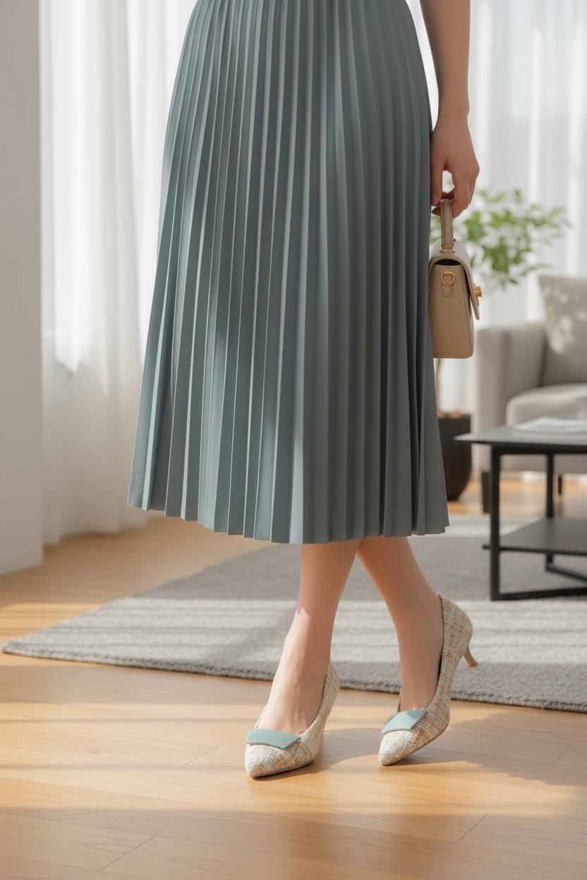 【新品現貨】日本製 Launa Lea 5cm方扣尖頭高跟鞋 (573) (薄荷Z/C / Mint Z/C)