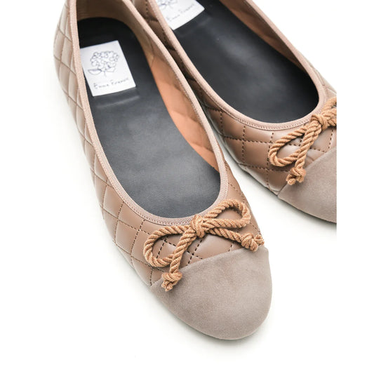 【新品預訂】日本製Emma Francis   絎縫平底芭蕾舞鞋（炭灰色絎縫）(06e-P 155) C/GRY