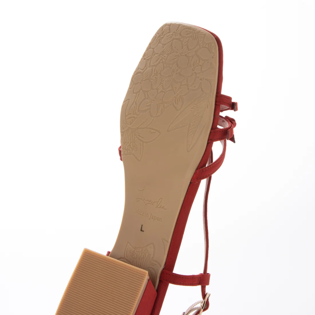 【新品預訂】日本製 Launa Lea 3.5cm踭 迷你蝴蝶結綁帶涼鞋 (628)(紅色/ Red)