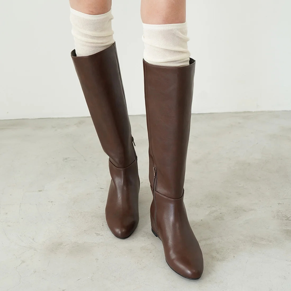 Launa Lea 5cm內增高柔軟皮革長boot (S149)(深棕色／D Brown)