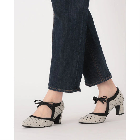 【新品預訂】日本製 Launa Lea 6cm踭蝴蝶結瑪莉珍高跟鞋( 577A ) ( 淺灰Z/C / L Grey Z/C)