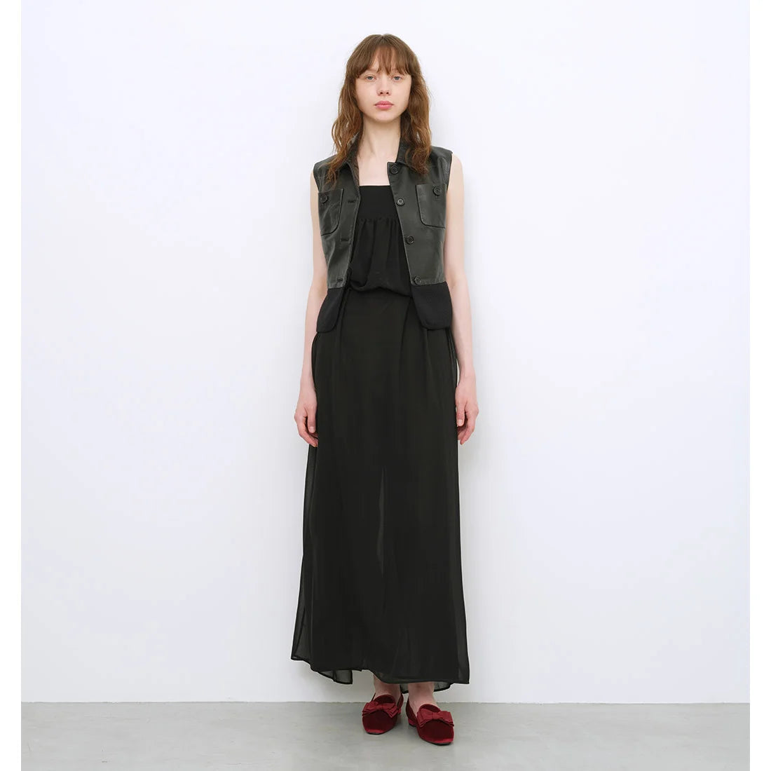 【新品預訂】日本製 Launa lea 方頭蝴蝶結樂福鞋（570）(酒紅色/Wine-Z)