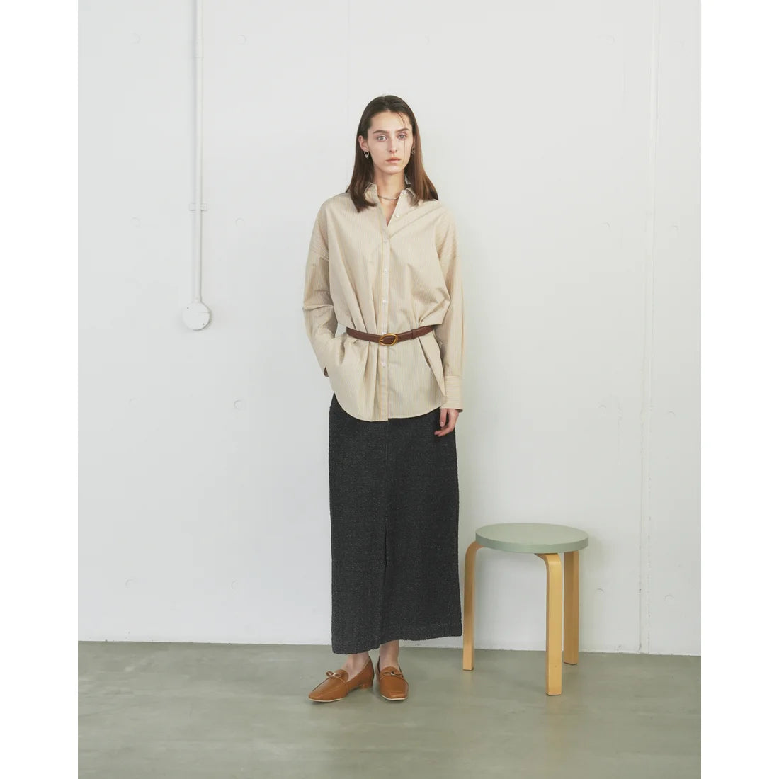 【新品預訂】日本製Emma Francis 2cm跟 小蝴蝶结乐福鞋 (2001h-P 186)(駝色 光滑)