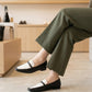 【新品預訂】日本製 Lauf Oletta [All Weather] 全天候 修身方形樂福鞋(LRP133 BLACK/C) (黑白色)