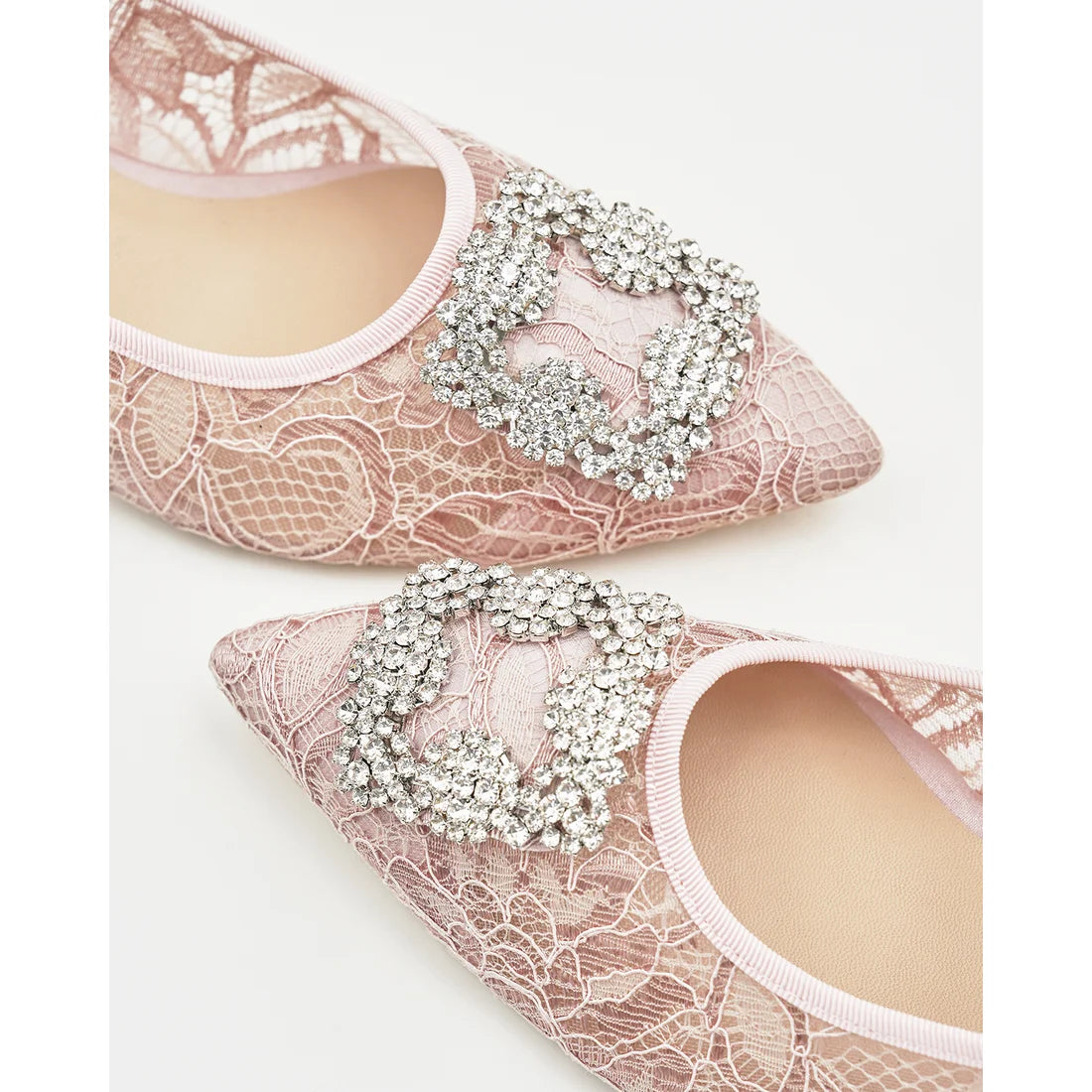 【新品預訂】日本製Emma Francis 4cm跟 寶石扣 薄紗蕾絲高跟鞋 (粉色薄紗 ) ( 4003b-T 144 )