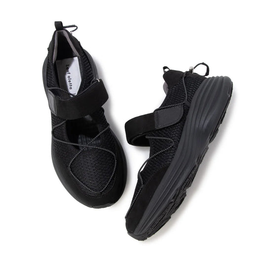 【新品預訂】日本 Lauf Oletta 輕盈 4cm厚底網面瑪莉珍運動鞋 (L150 Black-Z)(黑色)