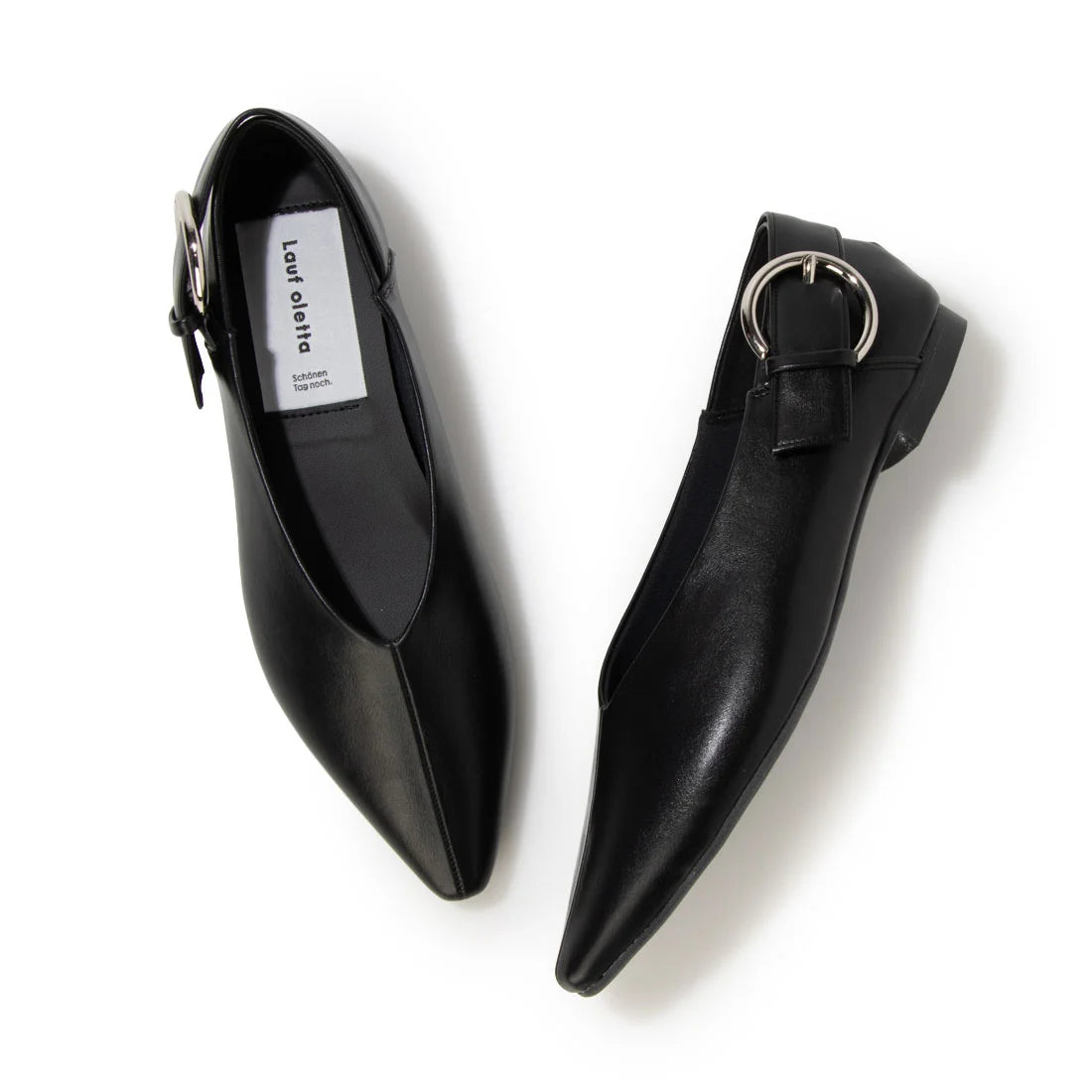 【新品預訂】日本製 Lauf Oletta  [All Weather] 全天候 可踩踭 柔軟大扣環V型平底鞋（LRP139 BLACK）