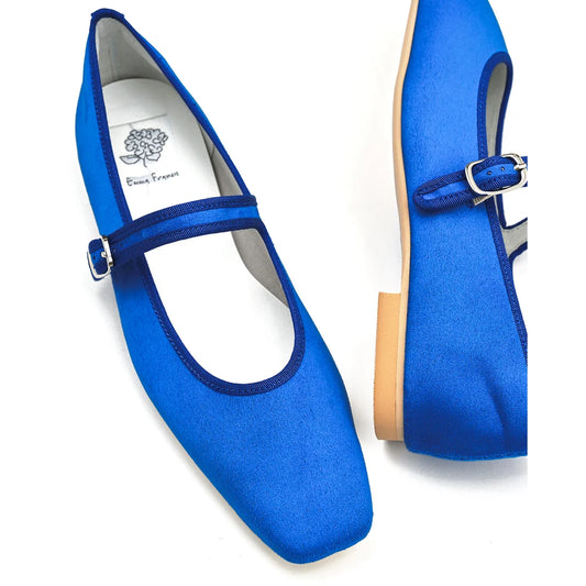 【新品預訂】日本製Emma Francis  防撥水方頭瑪麗珍（藍色絨面）(2001g S120)